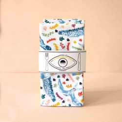 serviettes de table coton motif oiseaux