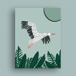 Affiche envolée cigogne