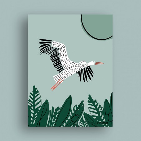 Affiche envolée cigogne