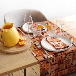 chemin de table et serviette orange