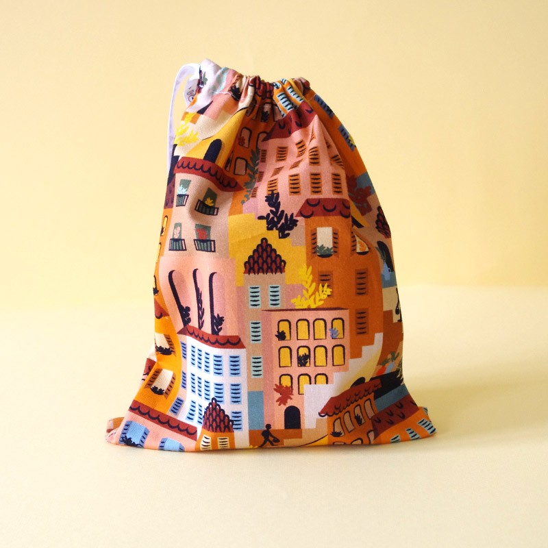 pochette rangement orange