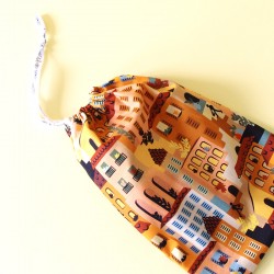 pochette rangement orange
