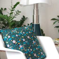 coussins motif bleu luxuriant