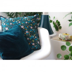 coussin théodore deck bleu et vert avec animaux