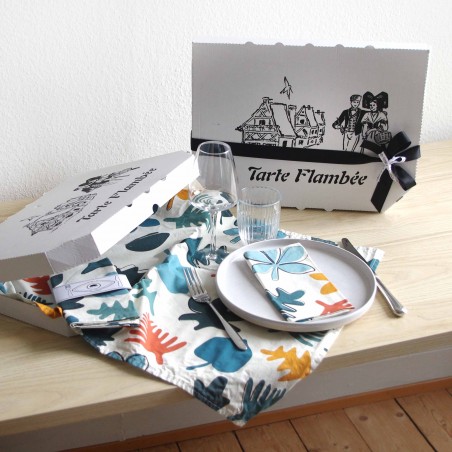 COFFRET - Chemin de table + serviettes - Forêt Diversifiée