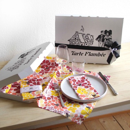 COFFRET - Chemin de table + 2 serviettes - L'Abeille Noire