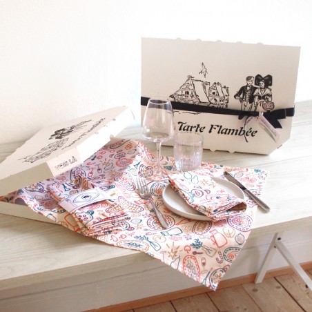 COFFRET - Chemin de table + 2 serviettes - Dans mon assiette