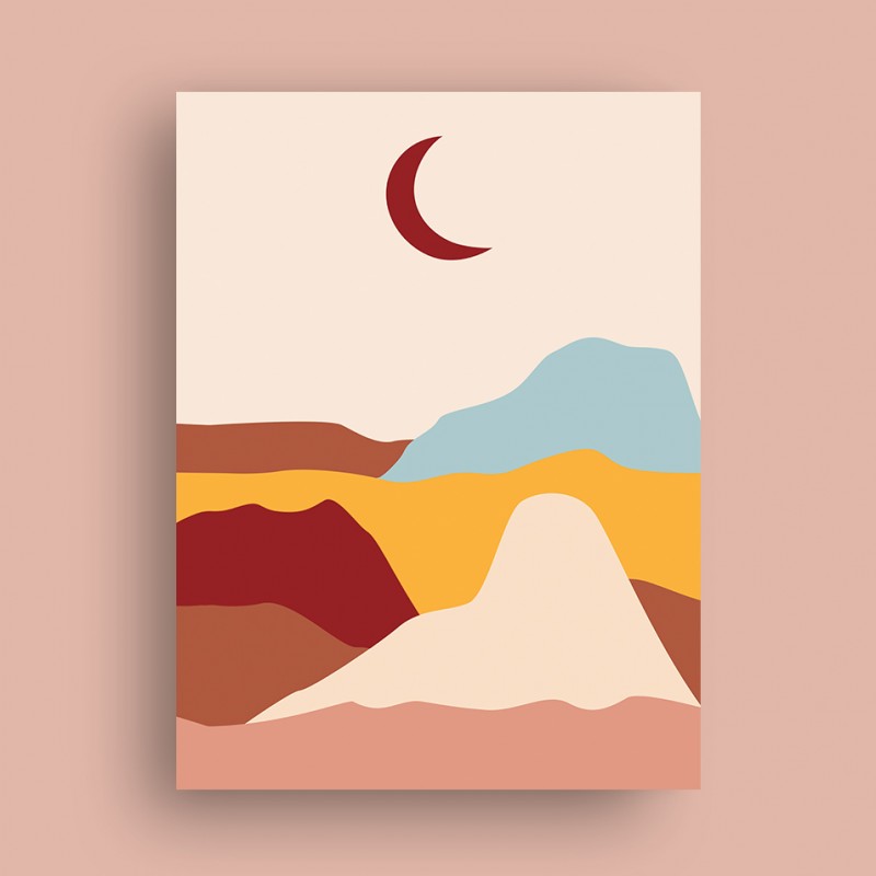 Affiche Dunes avec Lune