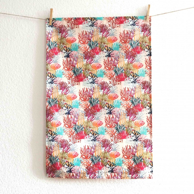 Tea towel - Corals - Vois Là
