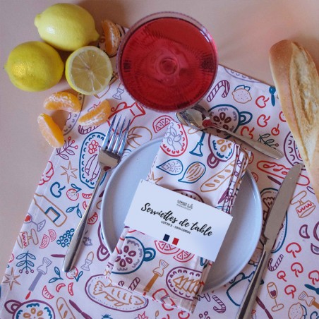 Table napkins, set of 2 - On My Plate - Vois Là