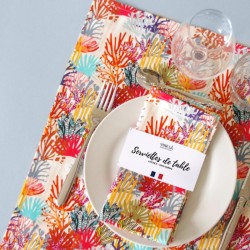 Table napkins, set of 2 - Corals - Vois Là