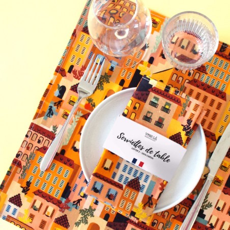 Table napkins, set of 2 - My Rooftop - Vois Là