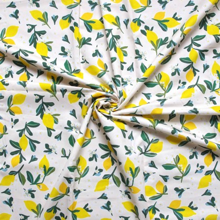 Coupon de tissu - 100% COTON - Citrons