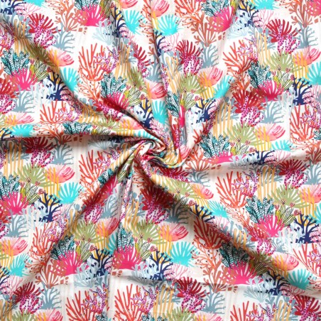 Coupon de tissu - 100% COTON - Coraux
