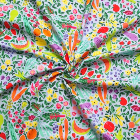 Coupon de tissu - 100% COTON - Jardin