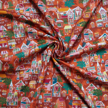 Coupon de tissu - 100% COTON - Voisinage