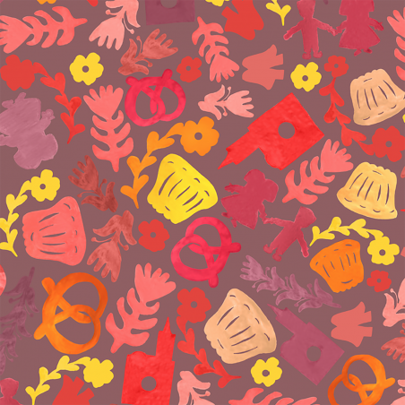 Coupon de tissu - 100% COTON - Alsace Mauve