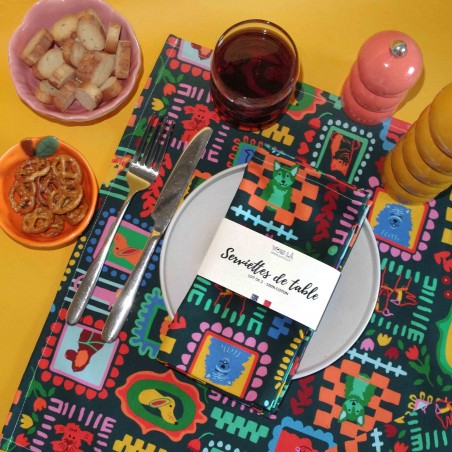 SERVIETTES DE TABLE - LOT DE 2 -  Chiens